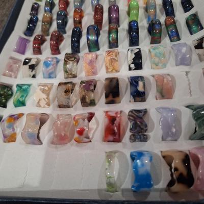 acrylic or resin rings in various sizes