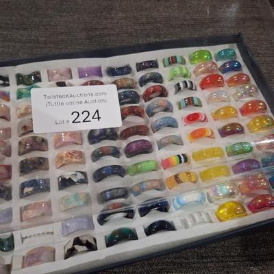 acrylic or resin rings in various sizes