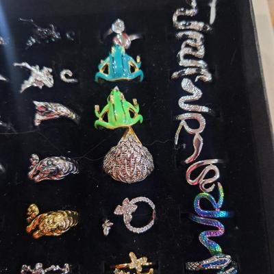 various rings of different sizes and designs.