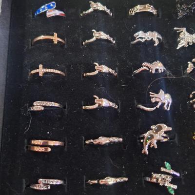 various rings of different sizes and designs.