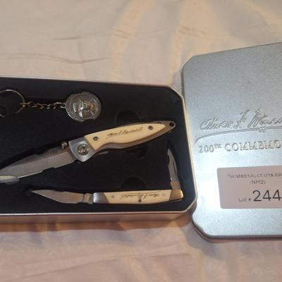 Oliver F winchester 200th commemorative signature 3 piece knife set in case