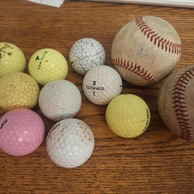 golf balls and base balls