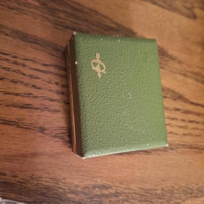 vintage Griffith gold tone and rhinestone poodle dog brooch in box.