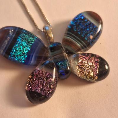 Butterlfy pendant necklace on sterling silver chain.