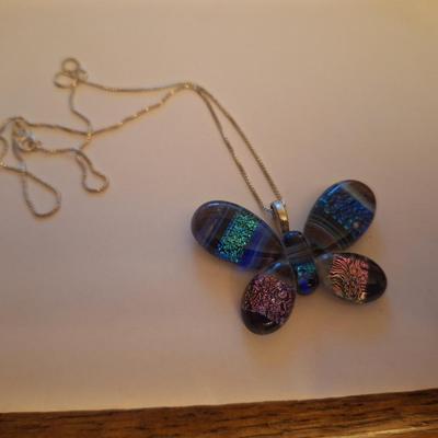 Butterlfy pendant necklace on sterling silver chain.