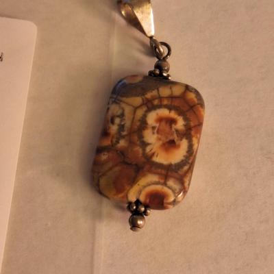 Mexican birds eye jasper pendant