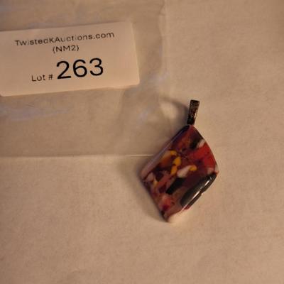 fused glass pendant