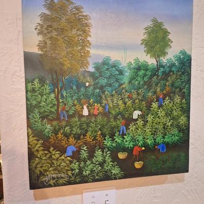 oil on canvas painting folk art painting.
