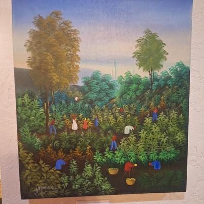 oil on canvas painting folk art painting.