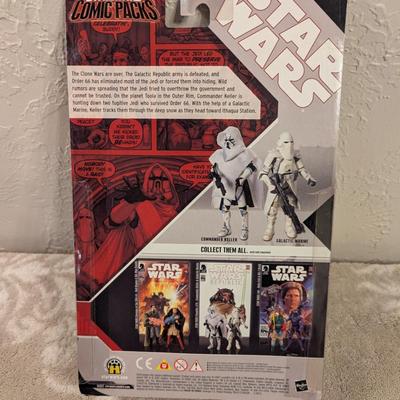  Star Wars Comic Packs Republic #79 featuring Commander Keller and Galactic Marine action figures with a comic book.