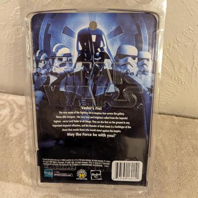Star Wars 501st Stormtrooper (Vader's Fist) action figure, an exclusive collectible from 2006. 