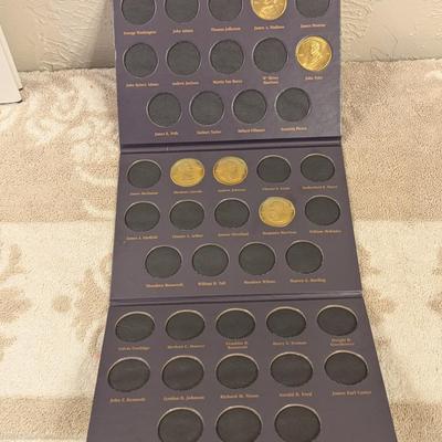 Readers Digest A Coin History of the U.S. Presidents coin case with 5 coins