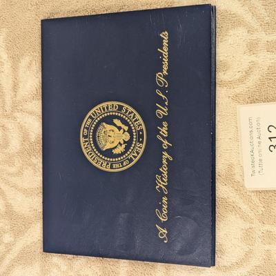 Readers Digest A Coin History of the U.S. Presidents coin case with 5 coins