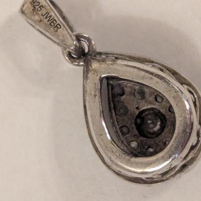 925 Sterling silver pendant in teardrop shape, no chain.