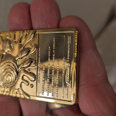 1999 Limited Edition 23K Gold-Plated Poliwhirl Pokémon Trading Card. (Burger King)