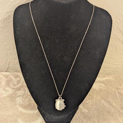 Sterling silver chain and pendant with Moonstone