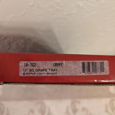 vintage Arthur Court 12-inch square serving tray from the 1993 "Grapevine Winery" collection. Box included