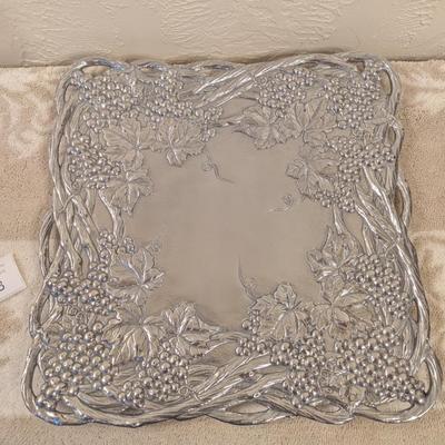 vintage Arthur Court 12-inch square serving tray from the 1993 "Grapevine Winery" collection. Box included