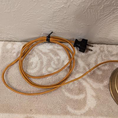 Vintage Pink Alacite glass lamp with flower on it.  Brand unknown see all photos. Flower has a Capodimonte like style to it.