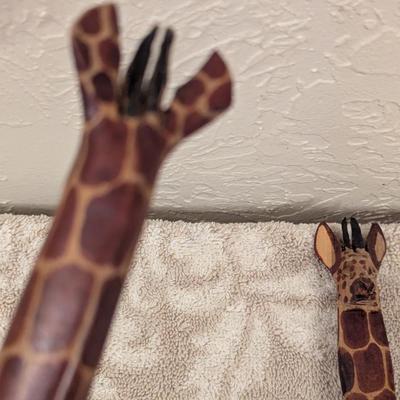 wooden giraffe-handle salad servers