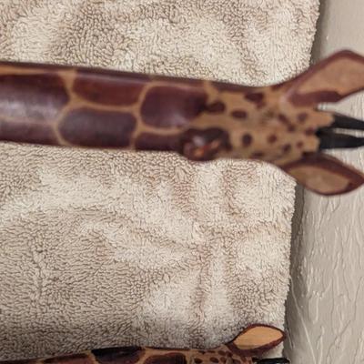 wooden giraffe-handle salad servers