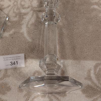 MVSL val St. lambert Gardienia heavy lead crystal candlesticks