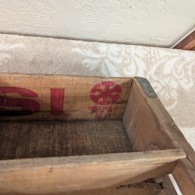 vintage wooden Pepsi-Cola bottle crate likely from 50s or 60s