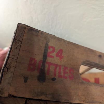 vintage wooden Pepsi-Cola bottle crate likely from 50s or 60s