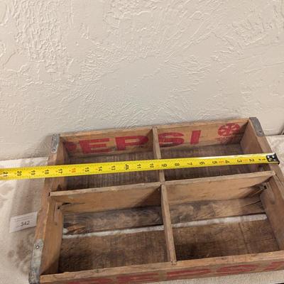 vintage wooden Pepsi-Cola bottle crate likely from 50s or 60s