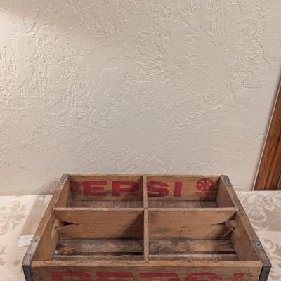 vintage wooden Pepsi-Cola bottle crate likely from 50s or 60s