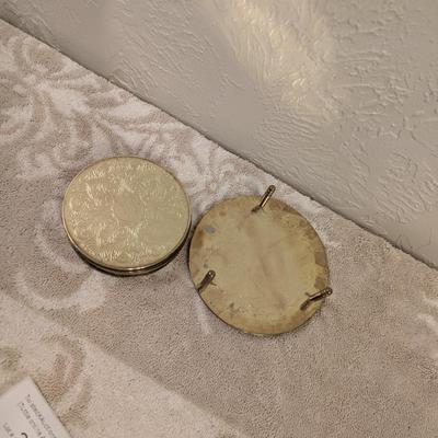 Vintage set of 6 coasters and holder