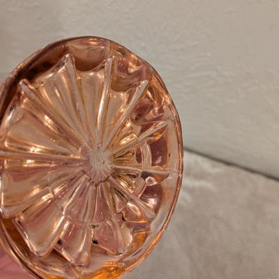 Vintage pink or peach swung glass vase 