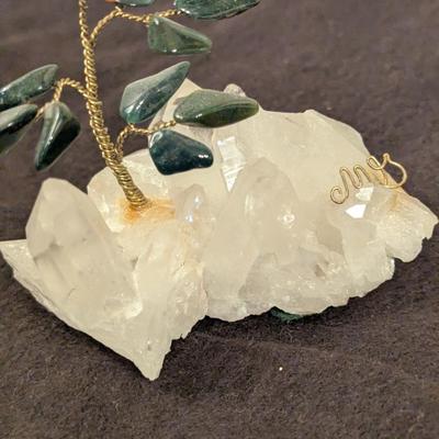 hand made flower on a piece of quartz