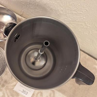  Revere Ware copper-clad stainless steel stovetop coffee percolator. 