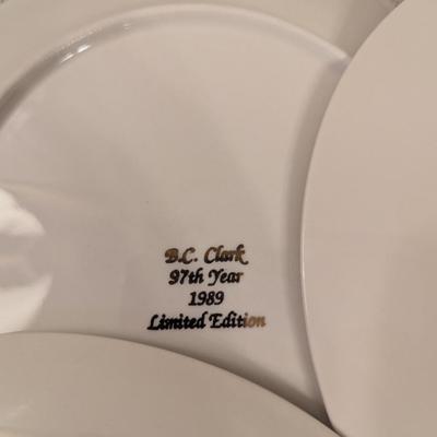 vintage B.C. Clark Christmas Tree plates, which are a limited-edition annual collectible plates