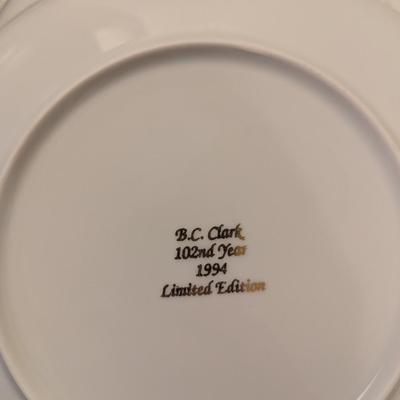 vintage B.C. Clark Christmas Tree plates, which are a limited-edition annual collectible plates