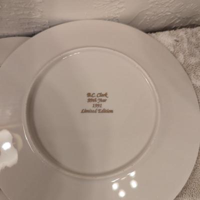 vintage B.C. Clark Christmas Tree plates, which are a limited-edition annual collectible plates