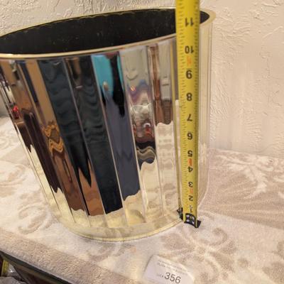 gold tone plastic trash can