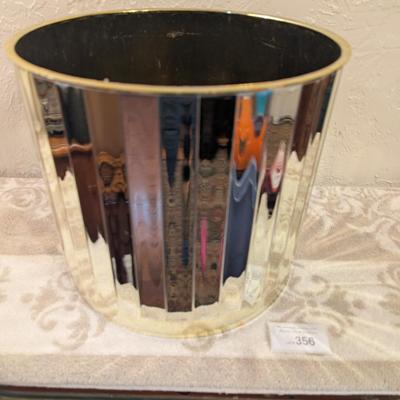 gold tone plastic trash can