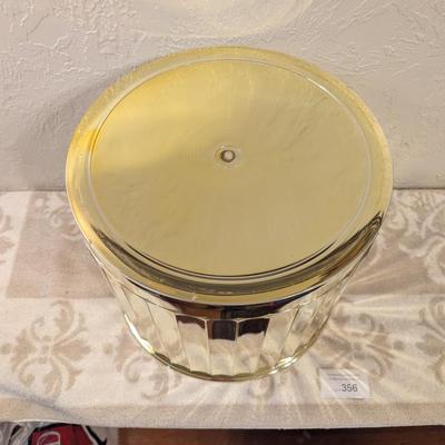 gold tone plastic trash can