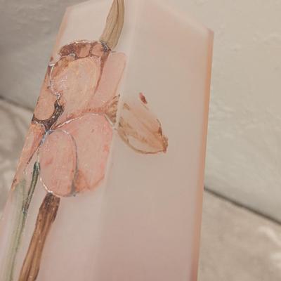 vintage Daum Nancy art glass vase with a floral design,