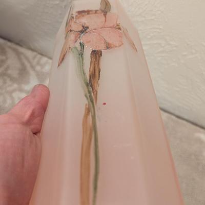 vintage Daum Nancy art glass vase with a floral design,