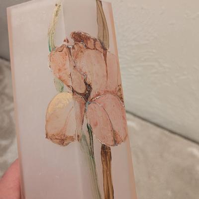 vintage Daum Nancy art glass vase with a floral design,