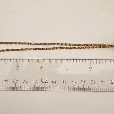 Sale Photo Thumbnail #390: This lot is for a Monet Onyx Pendant in 12KGF Mounting.  This handsome necklace sports a nice sliced onyx stone.  The chain is marked Monet but appears to be a gold-toned metal.