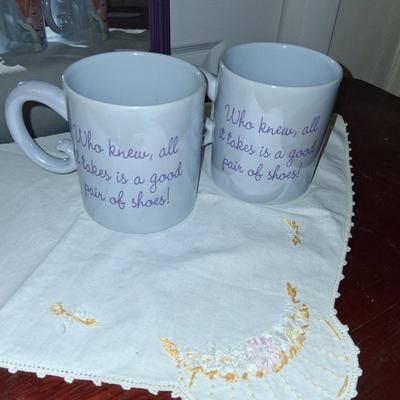 Sale Photo Thumbnail #95: Excellent condition Cinderella on front
"Who knew, all it takes is a good pair of shoes!" On the reverse

Handles are Fancy "C's" when held with the words toward you. Very well made.