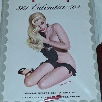 Sale Photo Thumbnail #98: Pin up Calendar in Sleeve. In good condition. Pieces of the ref spiral that allows the Calendar to flip are inside. Artwork is gorgeous.