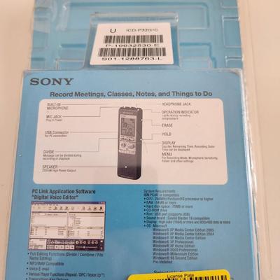 Sale Photo Thumbnail #431: This lot is for a barely used Sony Voice Recorder.  This is a model ICD-P320.  Google it for full details of its capabilities.  In original packaging with all the information included.