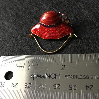 Red hat society brooch