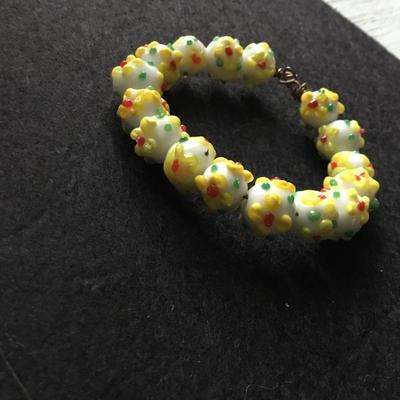 Yellow flower vintage handmade bracelet