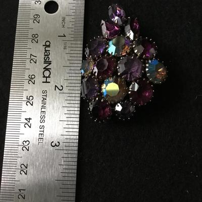 Purple gemstone type vintage brooch